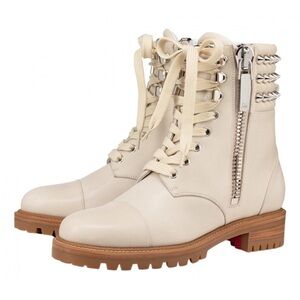 NIB Christian Louboutin women’s size 40 winter spike flat combat boots